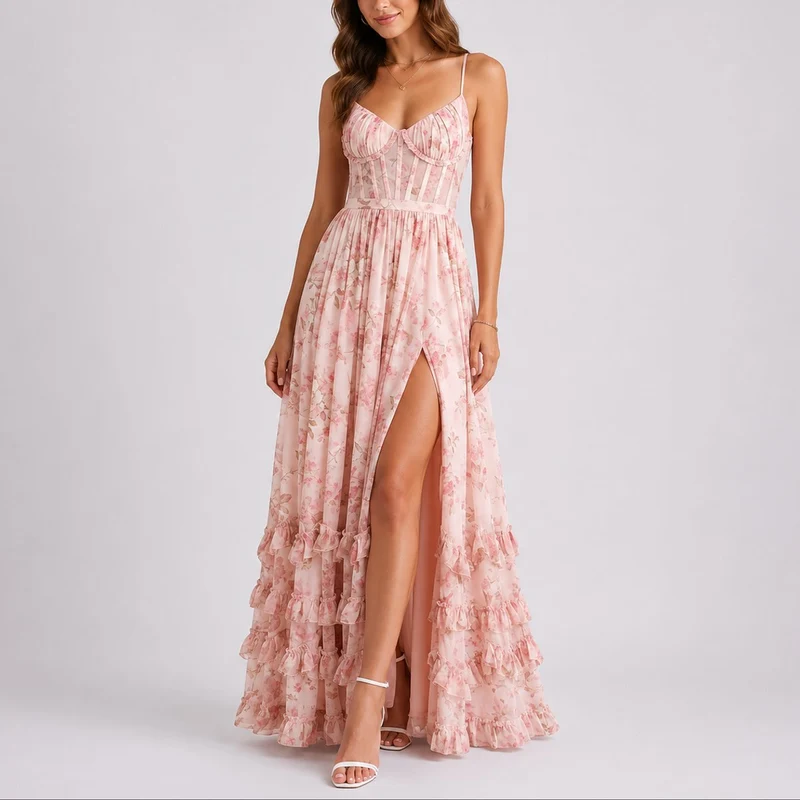 Valentina | Elegantes Brautkleid mit Blumenmuster für den Herbst