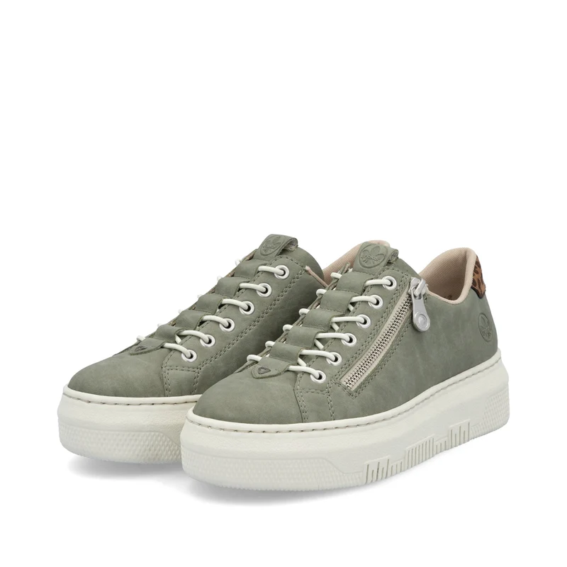 Rieker Modische Plateau-Sneakers für Damen - Grün