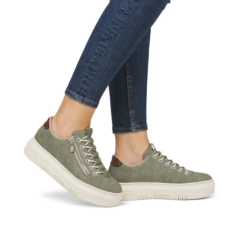 Rieker Modische Plateau-Sneakers für Damen - Grün