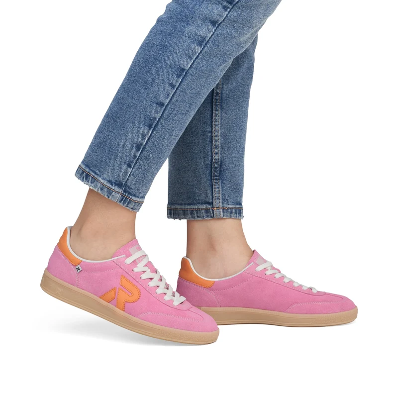 Rieker Modische Wildleder-Sneakers für Damen - Rosa