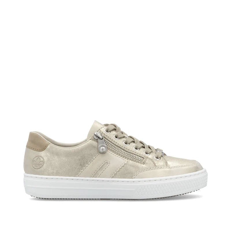 Rieker Damenmode-Ledersneaker – Metallic