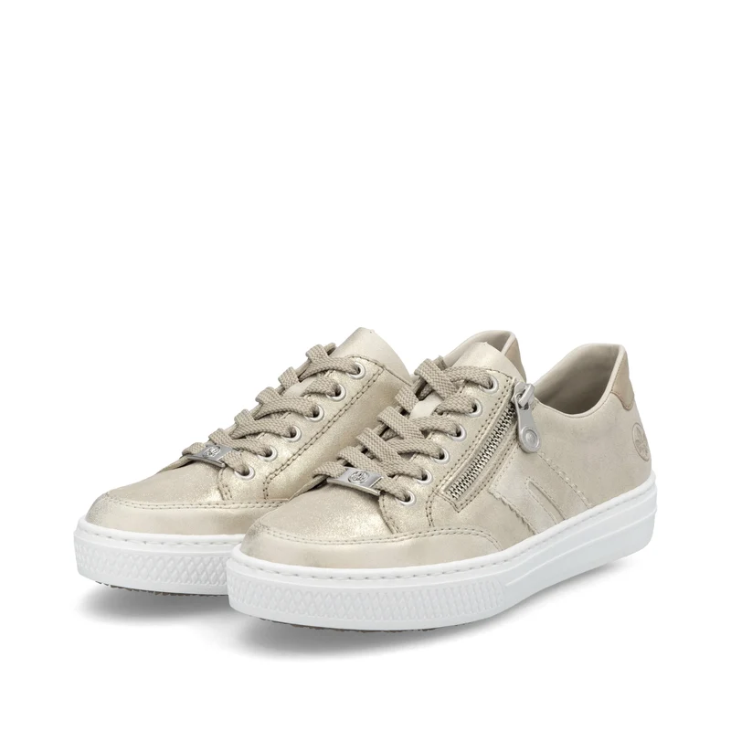 Rieker Damenmode-Ledersneaker – Metallic