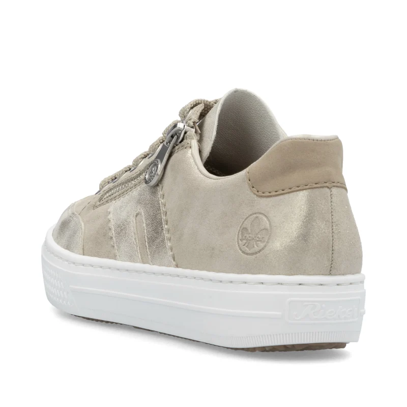Rieker Damenmode-Ledersneaker – Metallic