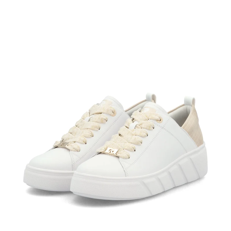Rieker Modische Damen-Ledersneaker – Weiß