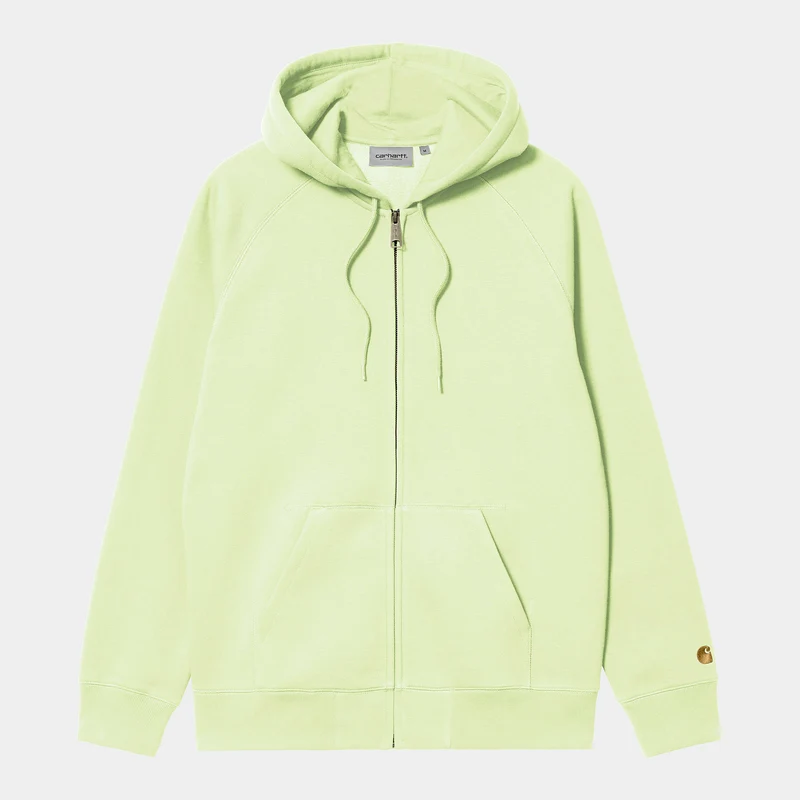 Carhartt WIP Herren Chase Kapuzenjacke mit Reißverschluss vorne - Air Green