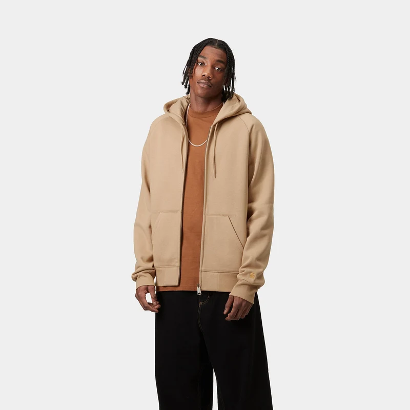 Carhartt WIP Herren Chase Reißverschluss vorne Jacke Hoodie - Dusty Hamilton Brown