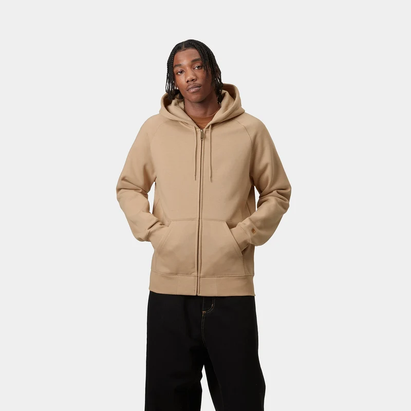 Carhartt WIP Herren Chase Reißverschluss vorne Jacke Hoodie - Dusty Hamilton Brown