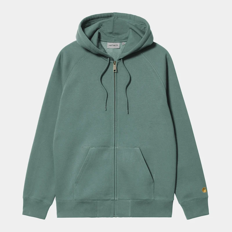 Carhartt WIP Herren Chase Reißverschluss vorne Jacke Hoodie - Silber Kiefer