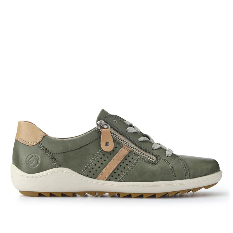 Leather Lace-Up Trainers - DRS41503 / 326 857 - Green