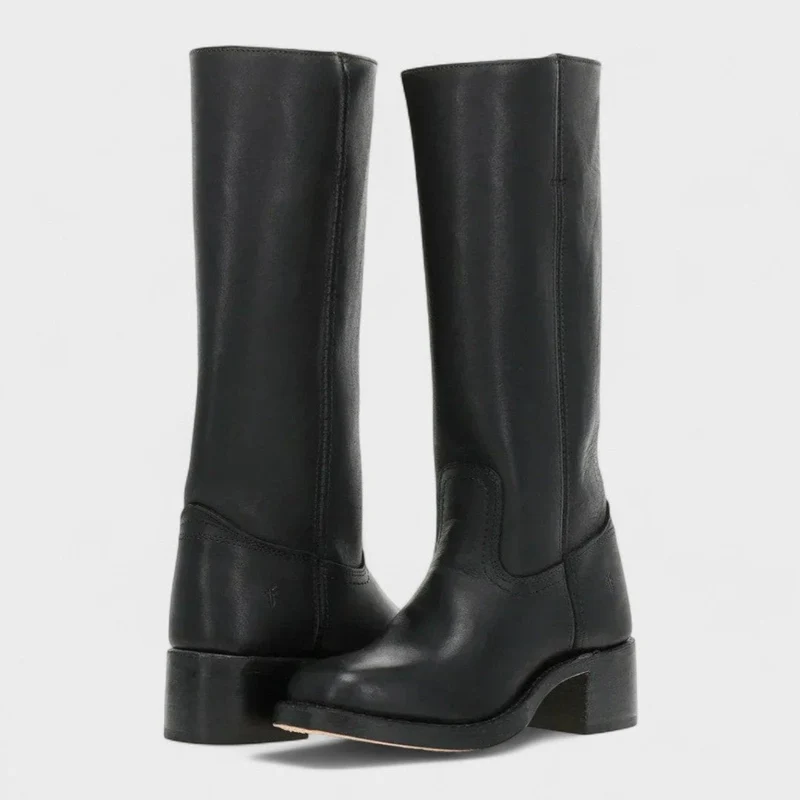 Sienna | Elegante kniehohe Lederstiefel mit Western-Details