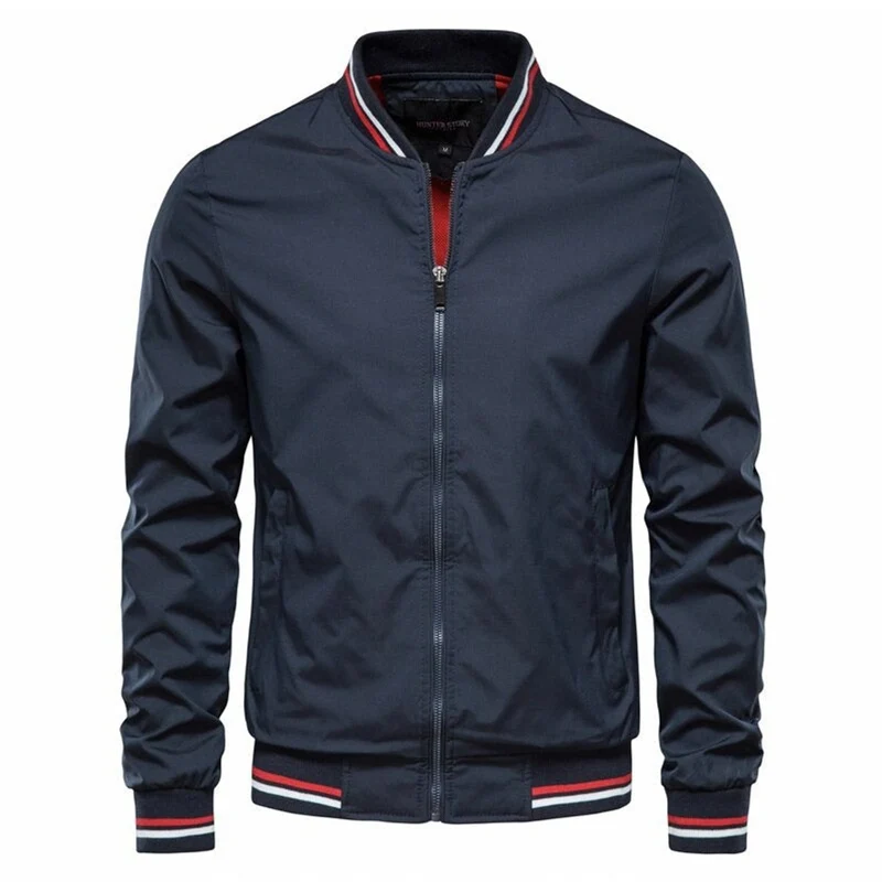 Sebastian | Lässige Herren-Bomberjacke Mit Kontrast-Rippdetails