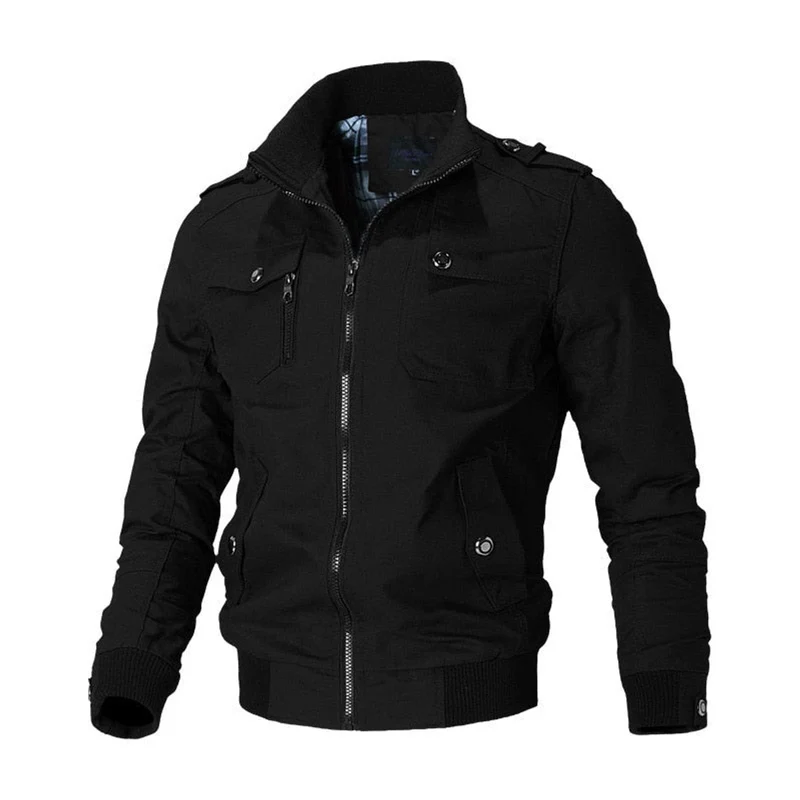 Simon | Militärische Herren-Bomberjacke Mit Funktionalem Utility-Stil