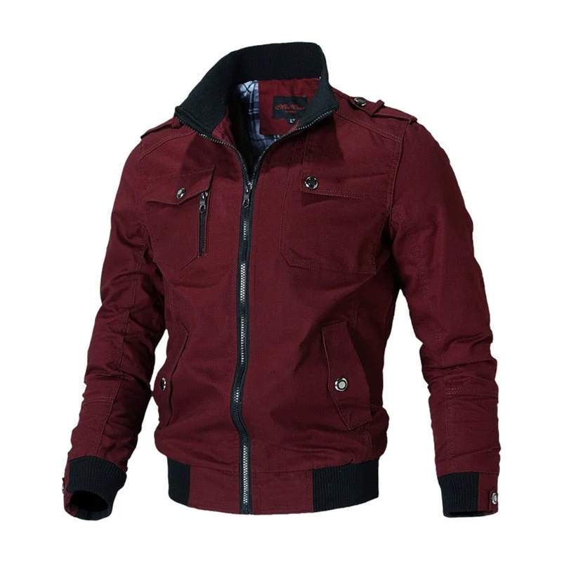 Simon | Militärische Herren-Bomberjacke Mit Funktionalem Utility-Stil