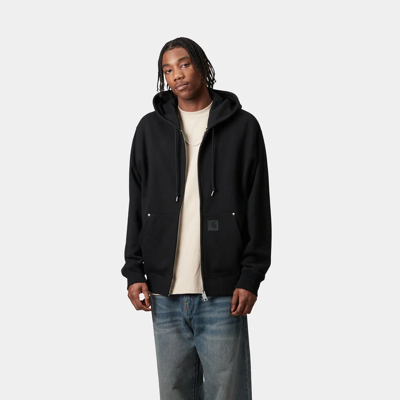 Carhartt WIP Herren Eldon Sweatjacke Hoodie - Schwarz