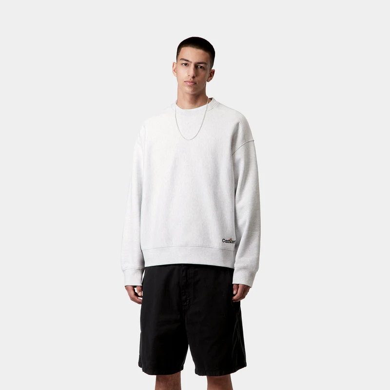 Carhartt WIP Sweatshirt mit Label-Schriftzug für Herren - Ash Heather