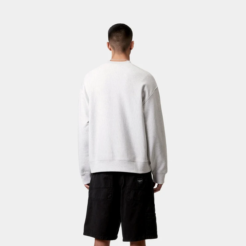 Carhartt WIP Sweatshirt mit Label-Schriftzug für Herren - Ash Heather