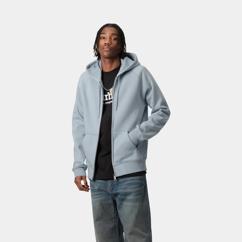 Carhartt WIP Herren Chase Reißverschluss vorne Jacke Hoodie - Frosted Blue