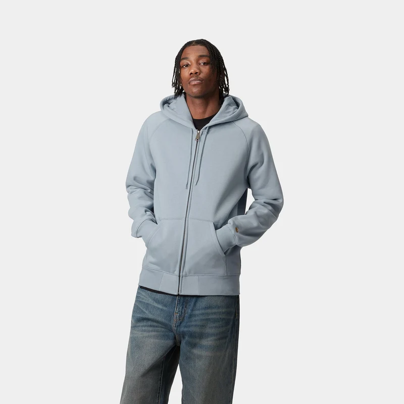 Carhartt WIP Herren Chase Reißverschluss vorne Jacke Hoodie - Frosted Blue