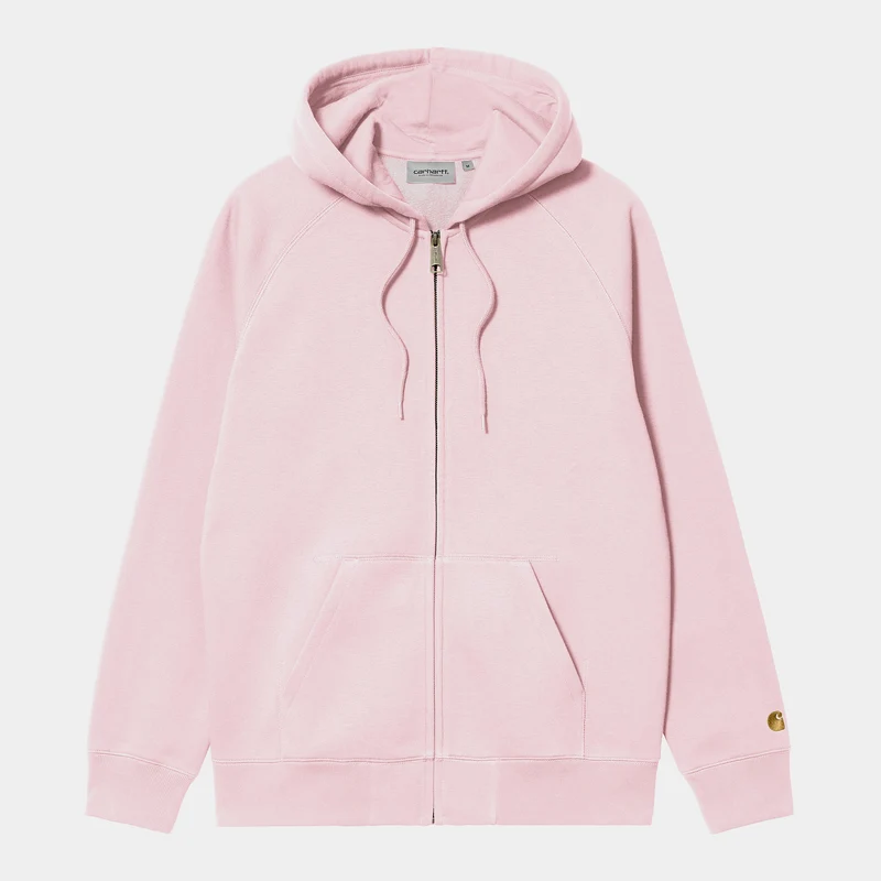 Carhartt WIP Herren Chase Kapuzenjacke mit Reißverschluss vorne - Air Pink