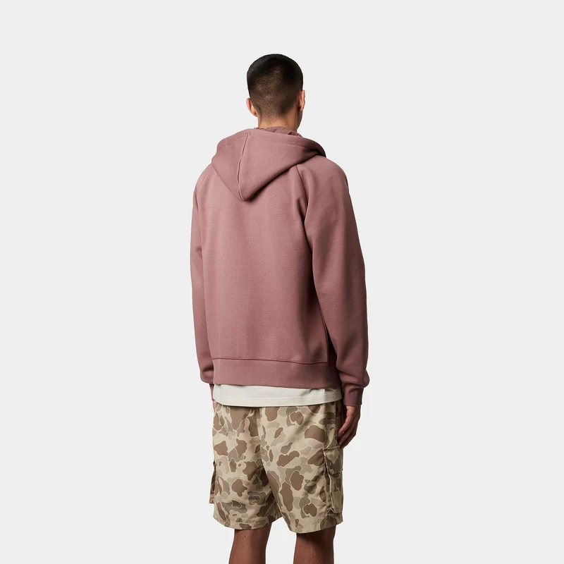 Carhartt WIP Herren Chase Kapuzenjacke mit Reißverschluss vorne - Altrosa