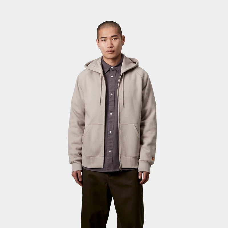 Carhartt WIP Herren Chase Reißverschluss vorne Jacke Hoodie - Dusky Beige