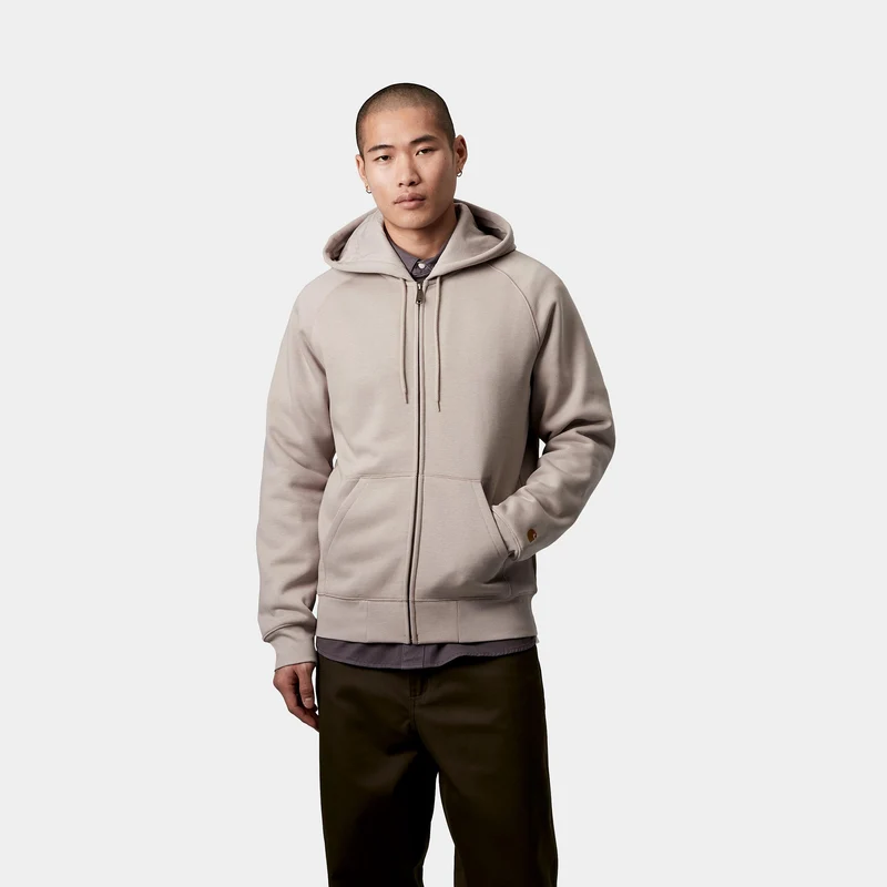 Carhartt WIP Herren Chase Reißverschluss vorne Jacke Hoodie - Dusky Beige