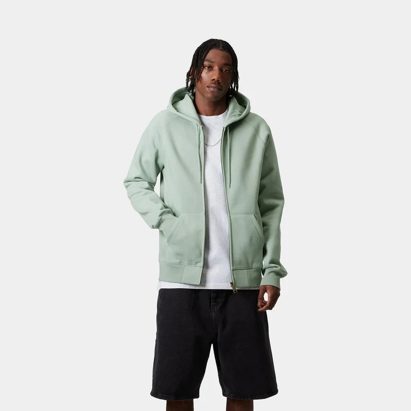 Carhartt WIP Herren Chase Reißverschluss vorne Jacke Hoodie - Frosted Green