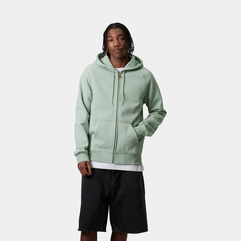 Carhartt WIP Herren Chase Reißverschluss vorne Jacke Hoodie - Frosted Green