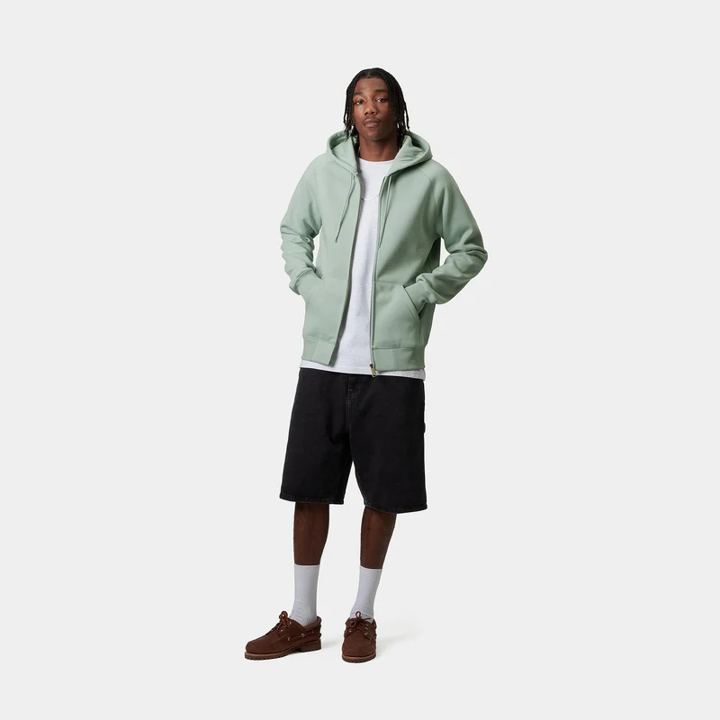 Carhartt WIP Herren Chase Reißverschluss vorne Jacke Hoodie - Frosted Green