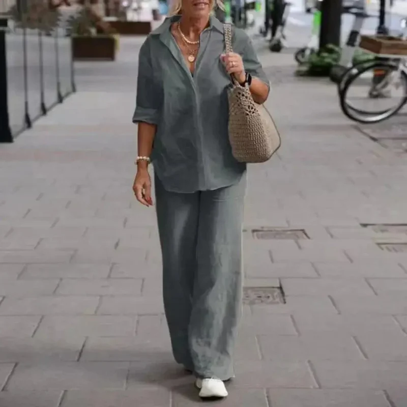 Maria | Luftiges Und Elegantes Zweiteiliges Leinen-Set