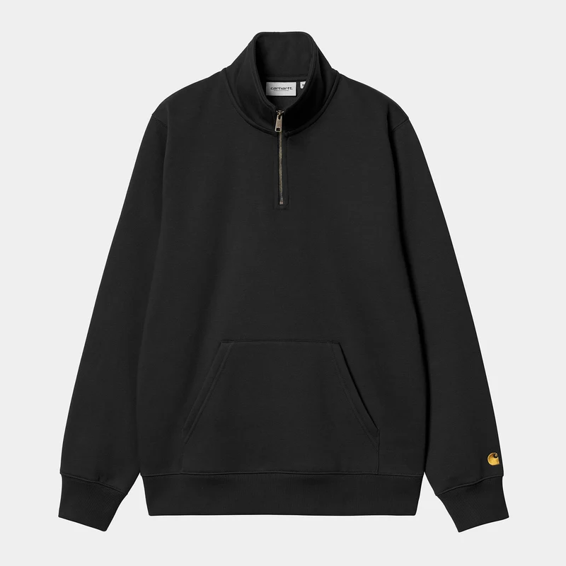 Carhartt WIP Herren Chase Neck Zip Sweat Top - Schwarz