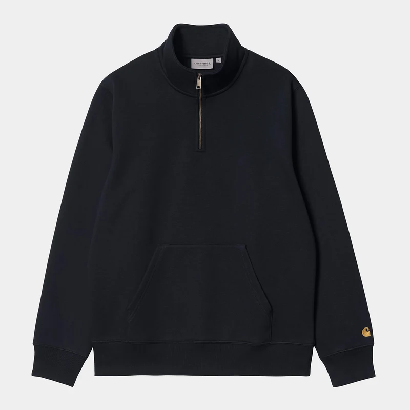Carhartt WIP Herren Chase Neck Zip Sweat Top - Dunkelmarine