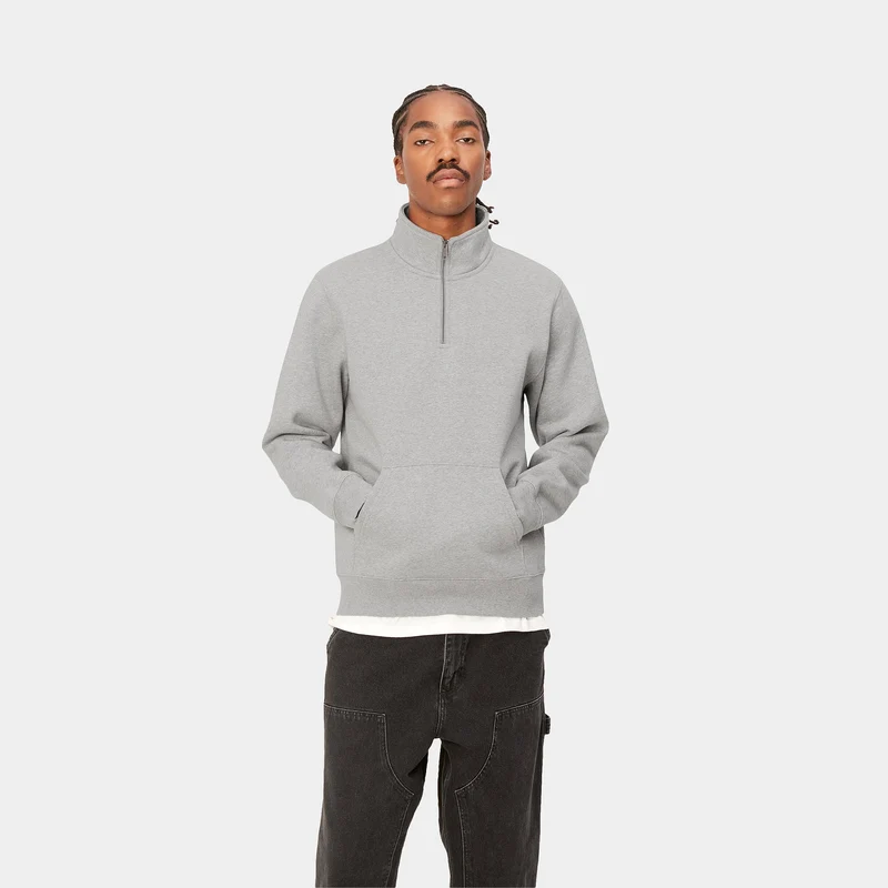 Carhartt WIP Herren Chase Neck Zip Sweat Top - Grau meliert