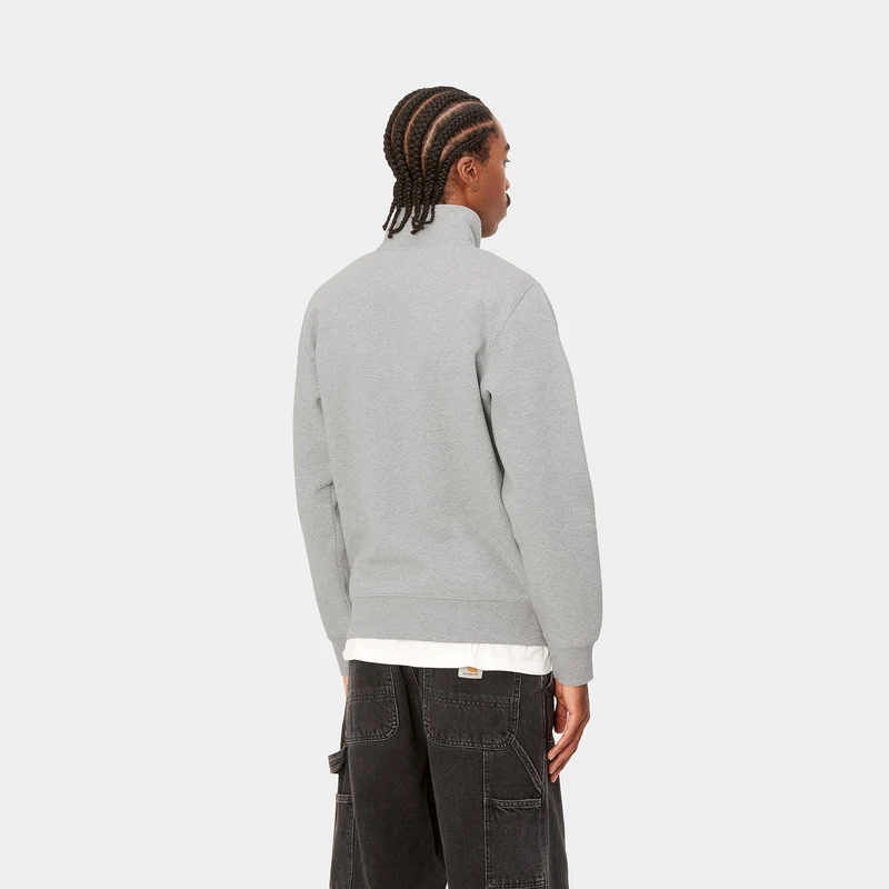 Carhartt WIP Herren Chase Neck Zip Sweat Top - Grau meliert