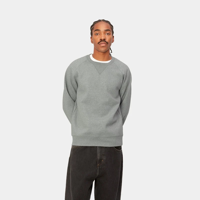 Carhartt WIP Herren Chase Sweat Top – Grau meliert