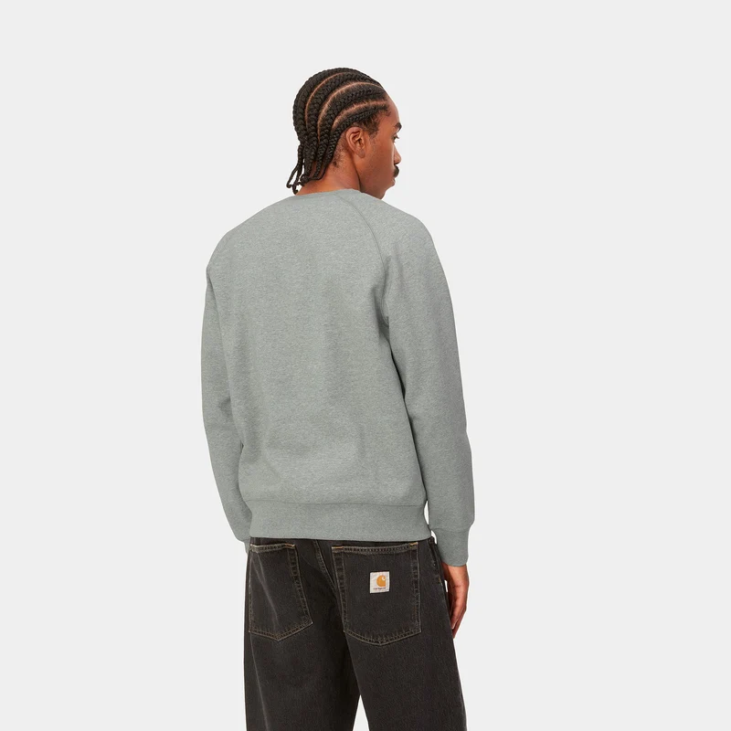 Carhartt WIP Herren Chase Sweat Top – Grau meliert