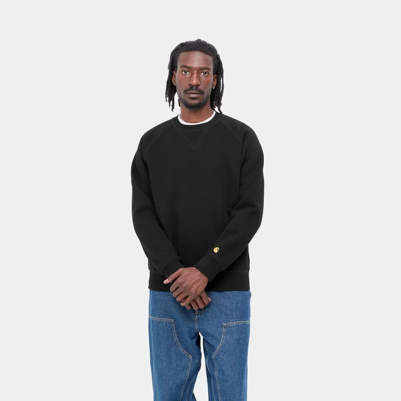 Carhartt WIP Herren Chase Sweat Top – Schwarz