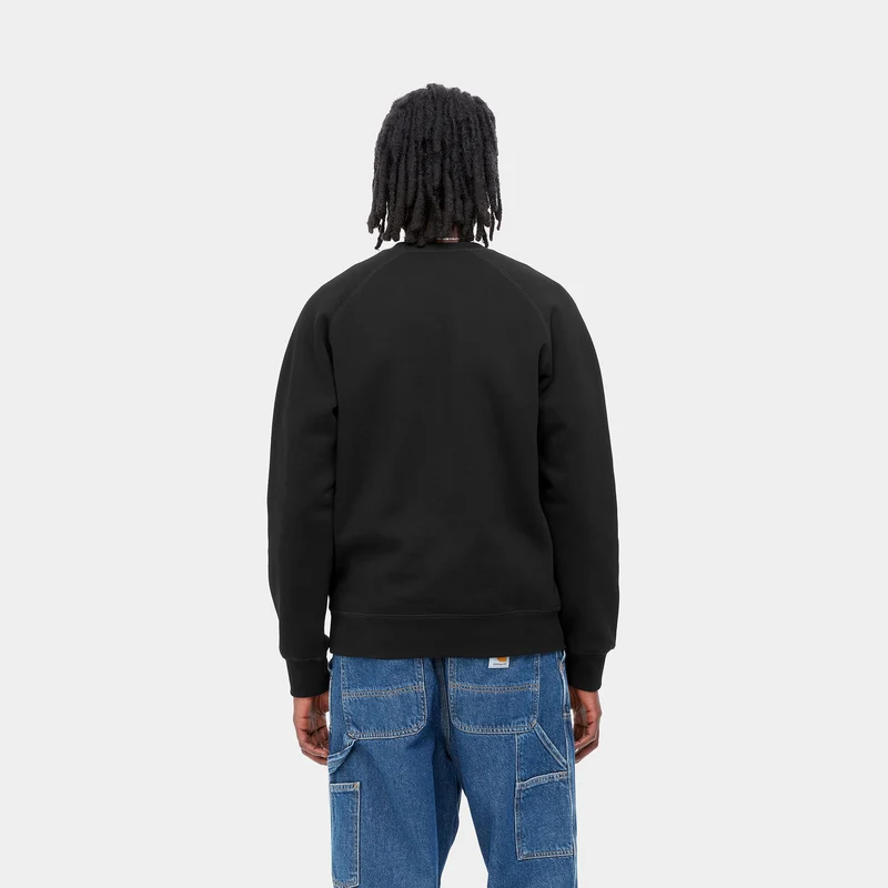 Carhartt WIP Herren Chase Sweat Top – Schwarz