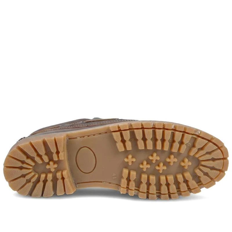 Leather Lace Up Moccasins - SHAFI43000 / 329 318 - Brown