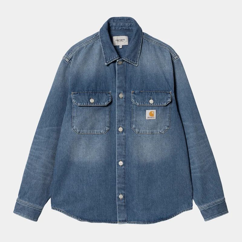 Carhartt WIP Harvey Hemdjacke für Herren - Dunkelblau Used Wash