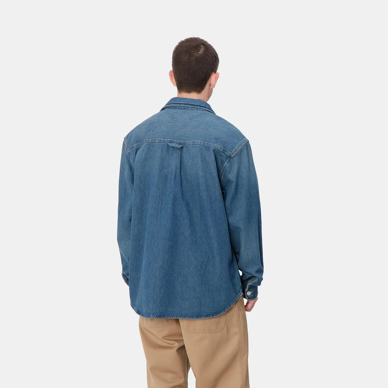 Carhartt WIP Harvey Hemdjacke für Herren - Dunkelblau Used Wash