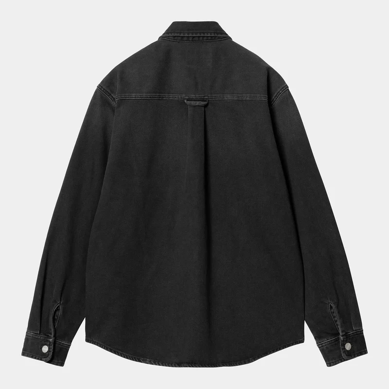 Carhartt WIP Harvey Hemdjacke für Herren - Schwarz, dunkle Used-Waschung