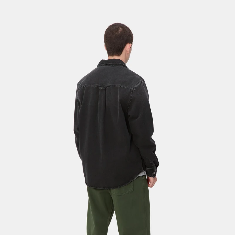 Carhartt WIP Harvey Hemdjacke für Herren - Schwarz, dunkle Used-Waschung
