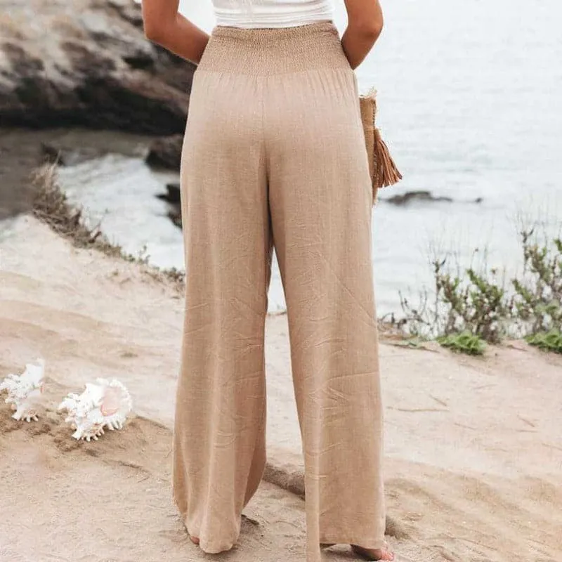 Anne | Luftige Und Elegante Leinen-Weitbein-Hose