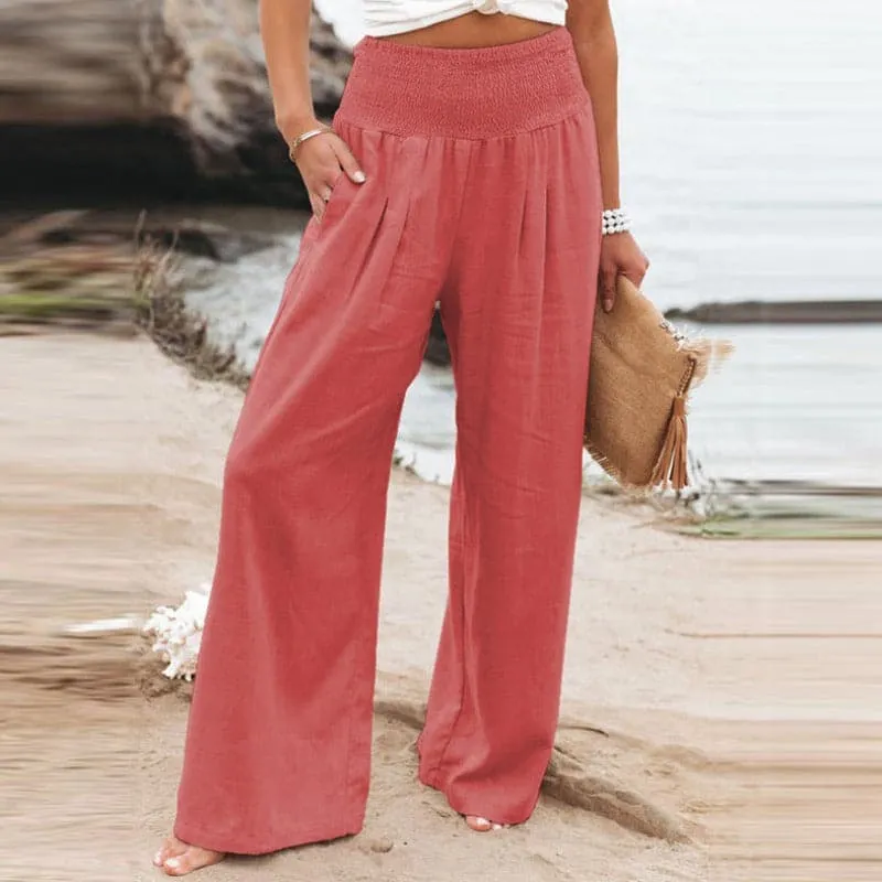Anne | Luftige Und Elegante Leinen-Weitbein-Hose