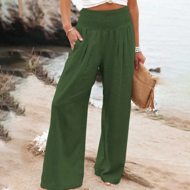 Anne | Luftige Und Elegante Leinen-Weitbein-Hose