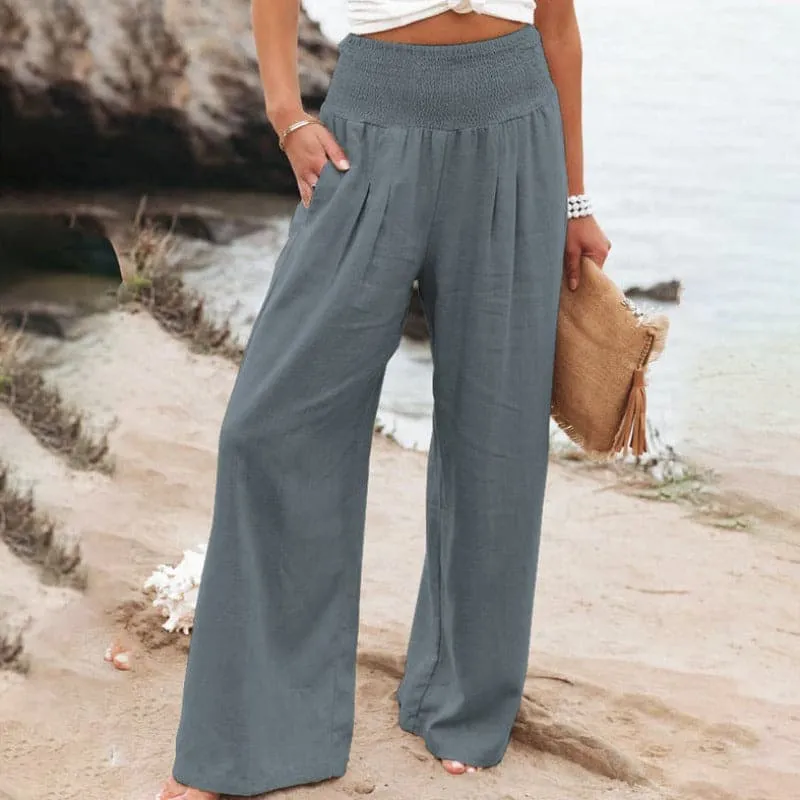 Anne | Luftige Und Elegante Leinen-Weitbein-Hose