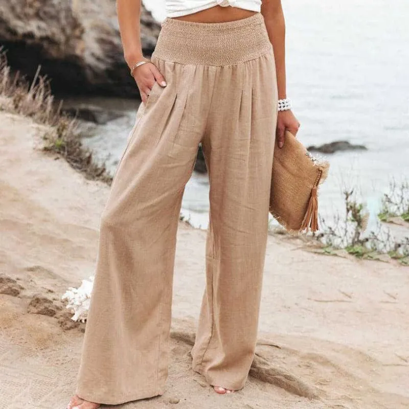 Anne | Luftige Und Elegante Leinen-Weitbein-Hose