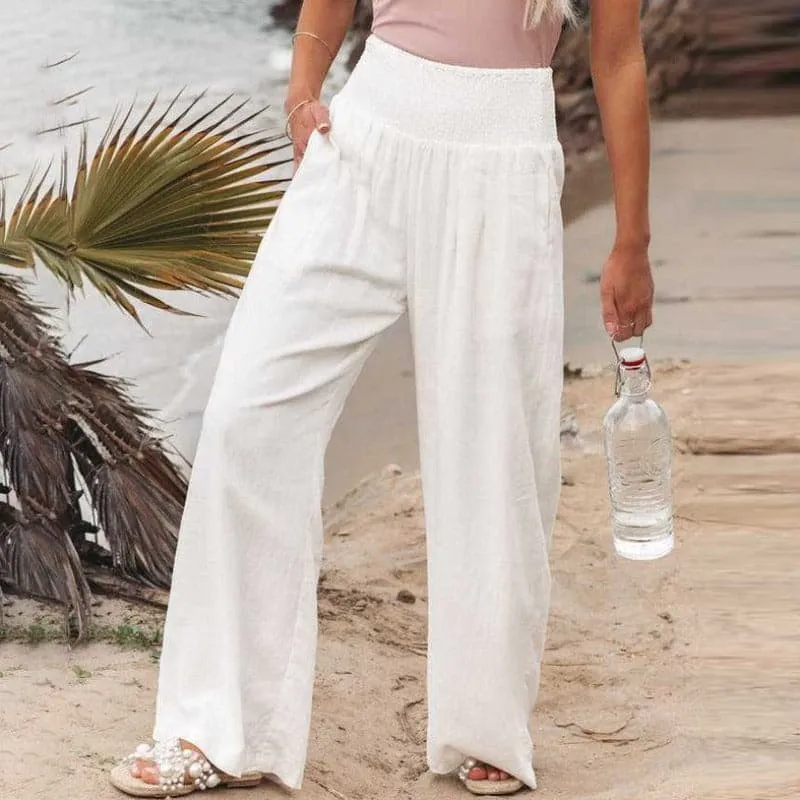 Anne | Luftige Und Elegante Leinen-Weitbein-Hose