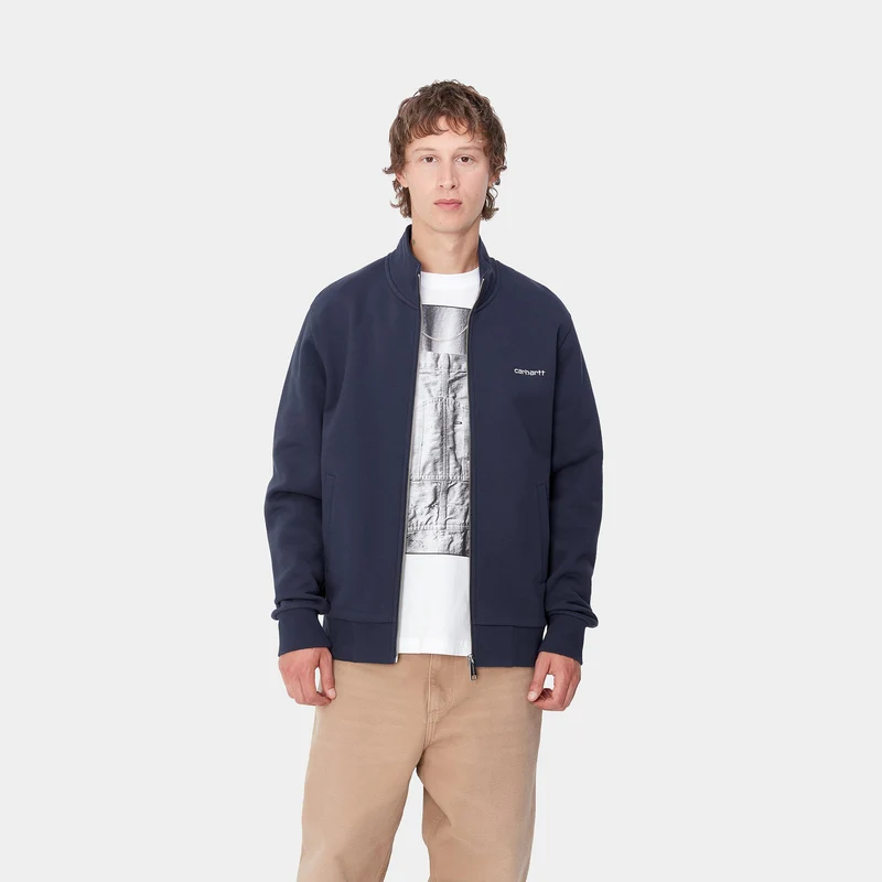 Carhartt WIP Jacke mit Reißverschluss vorne und Schriftzug für Herren - Air Force Blau